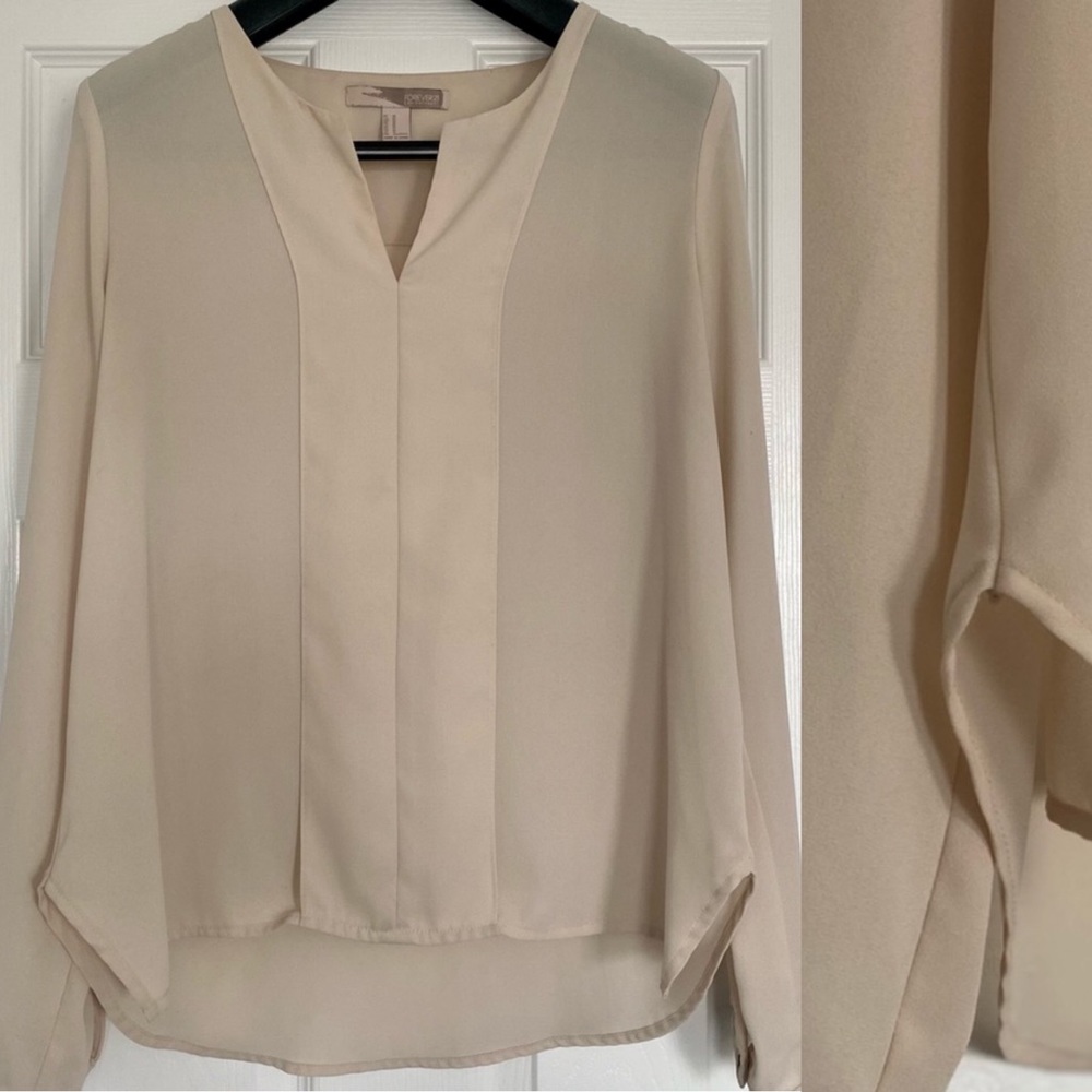 Forever 21 | Long Sleeve Sheer Chiffon Blouse